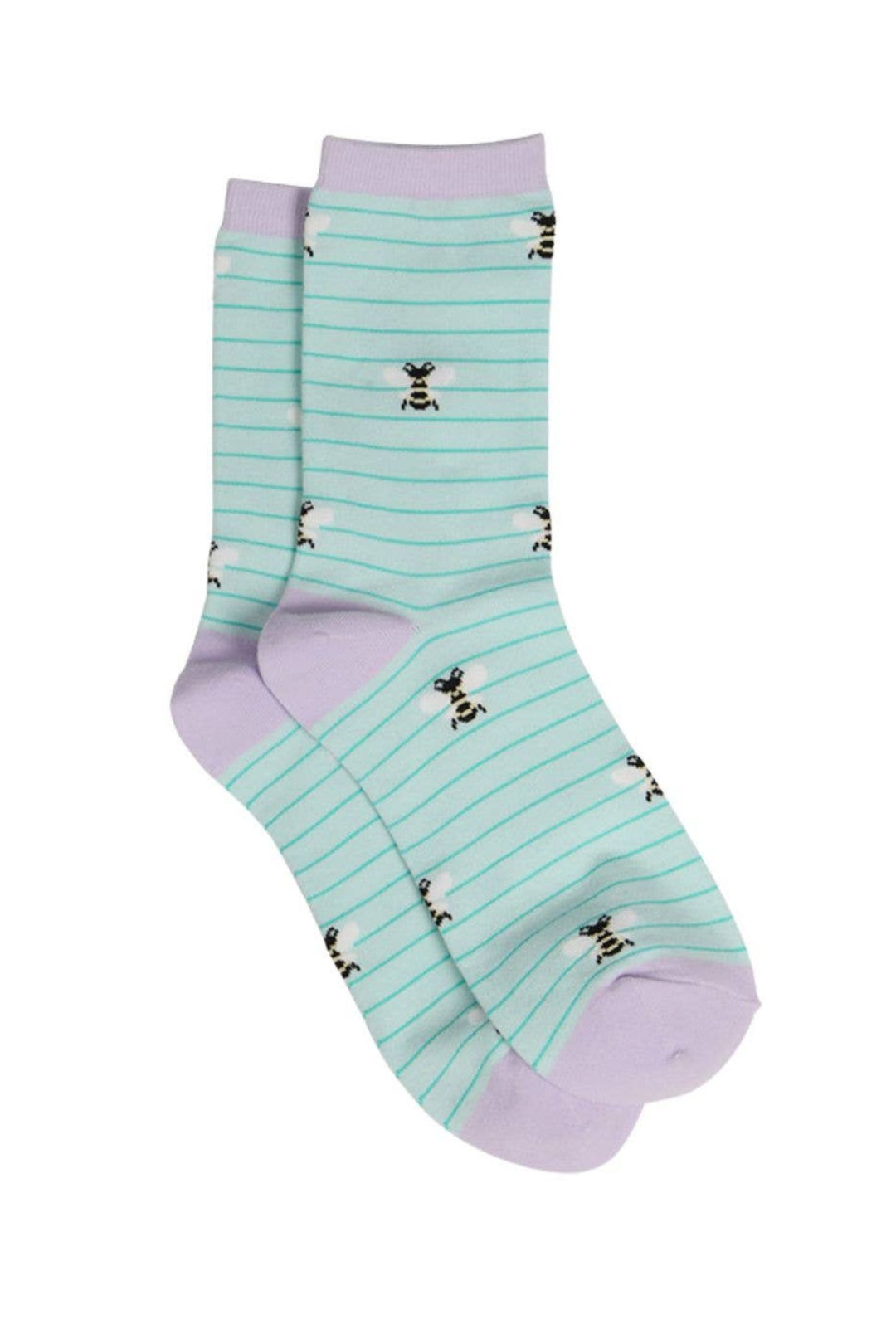 Blue Bumblebee Striped Ankle Socks