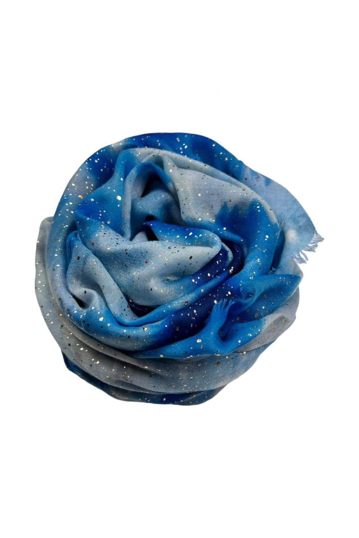 Blue Mist Metallic Fleck Woven Scarf