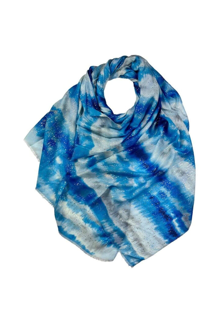 Blue Mist Metallic Fleck Woven Scarf