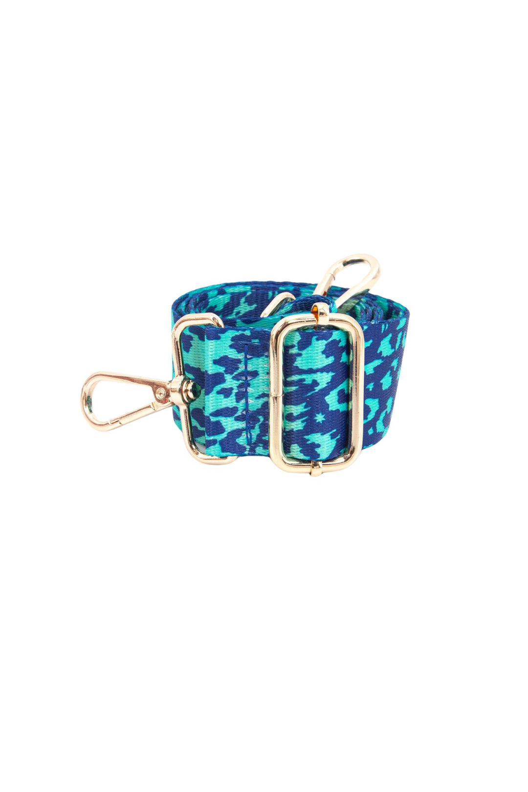 Blue & Green Two Tone Animal and Star Print Bag Strap