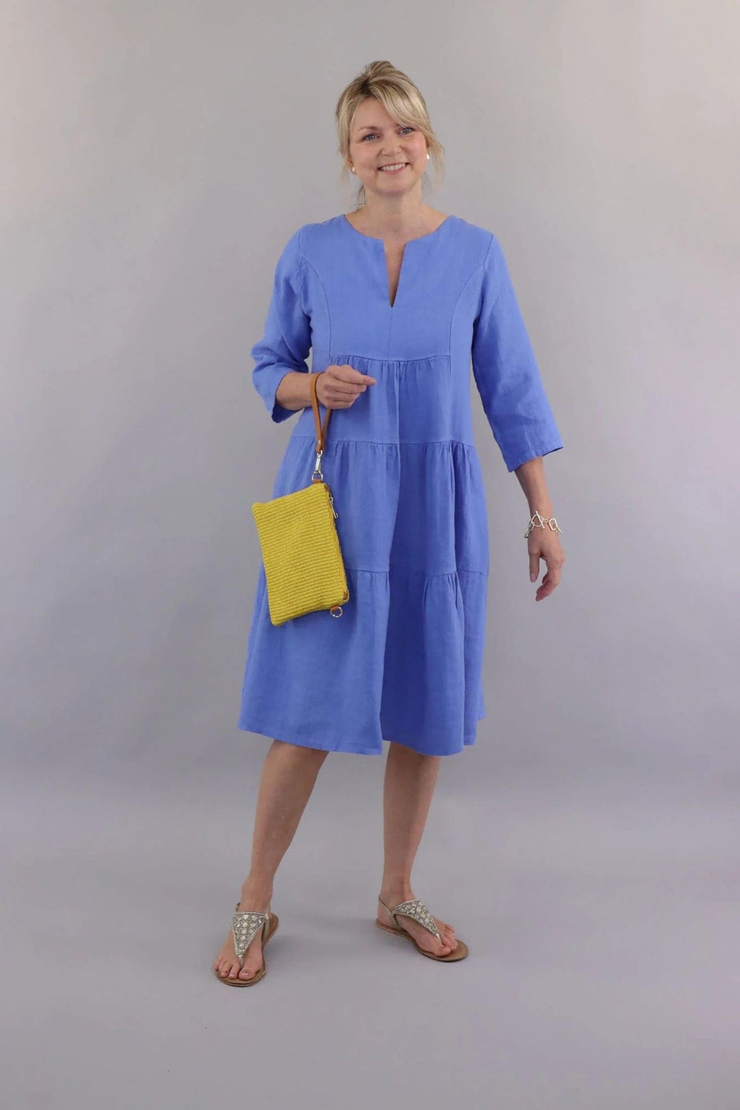 Bluebell Tiered Linen Dress