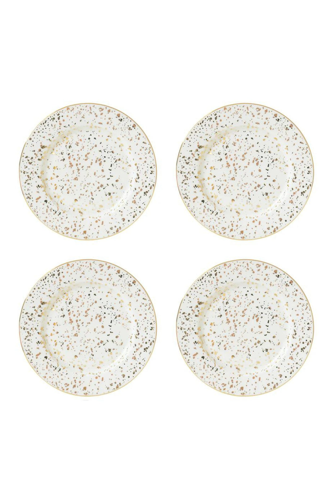Bombay Duck Enchante Speckled Gold Tea Plates Set of 4