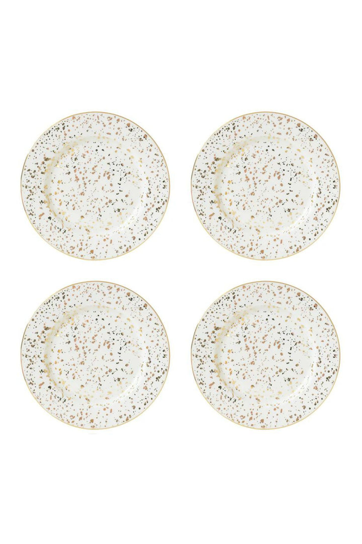 Bombay Duck Enchante Speckled Gold Tea Plates Set of 4