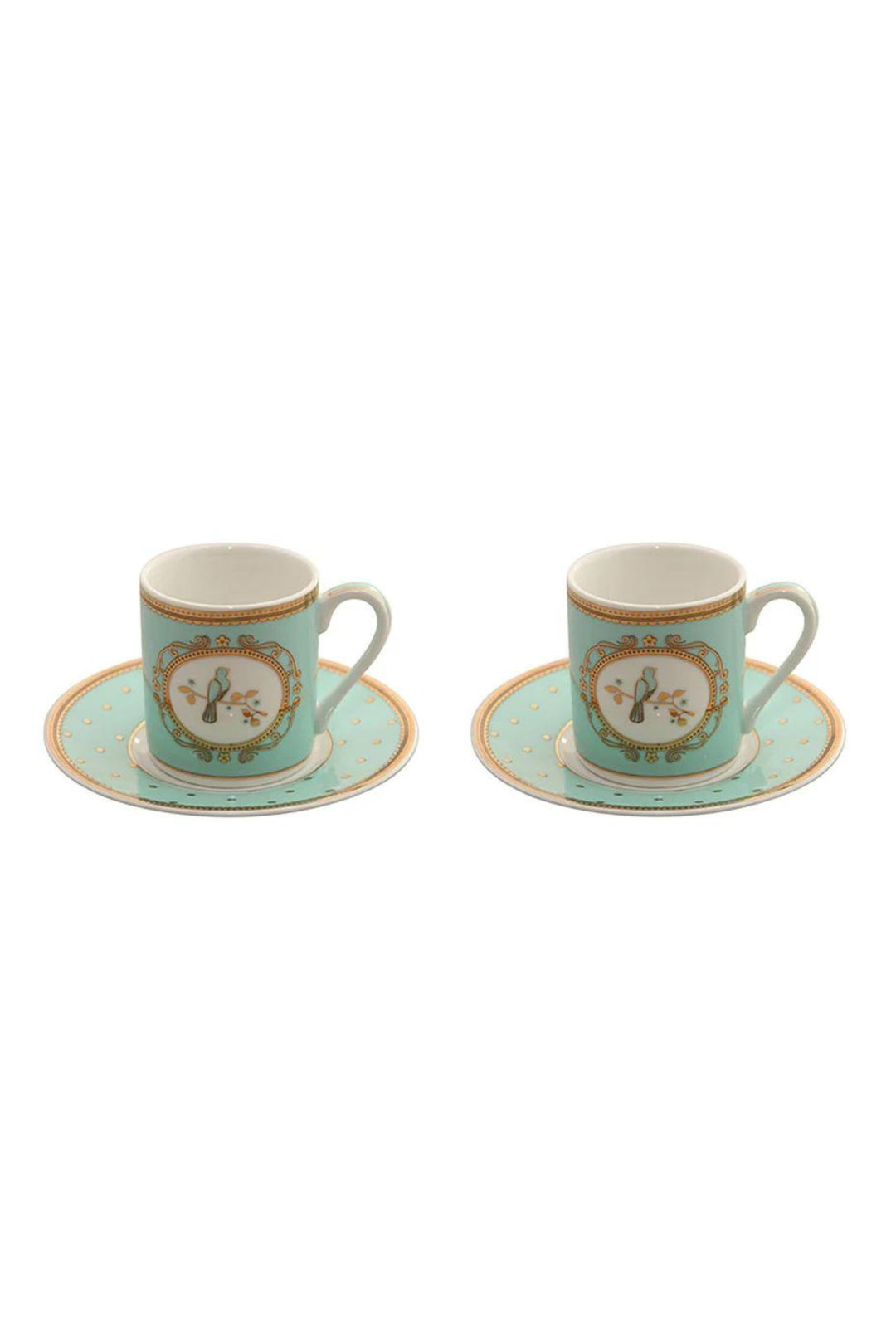 Bombay Duck Miss Bennett Bird Espresso Cups and Saucer Set