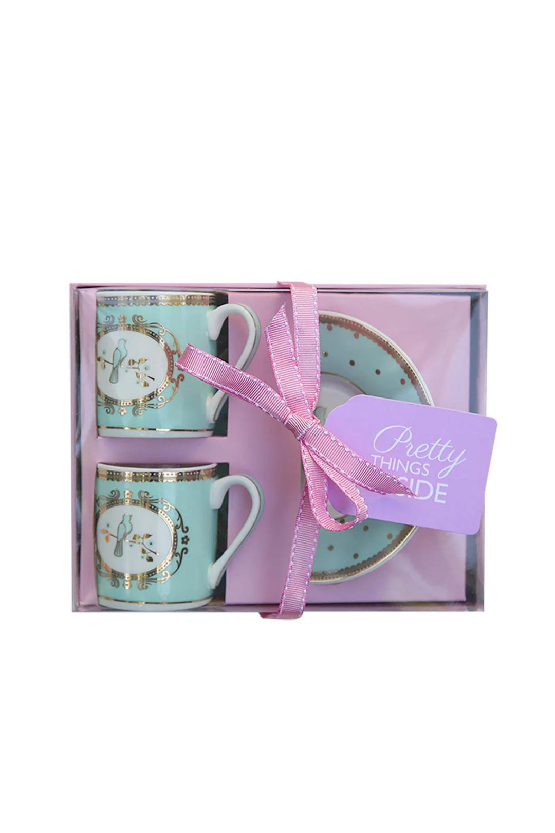Bombay Duck Miss Bennett Bird Espresso Cups and Saucer Set