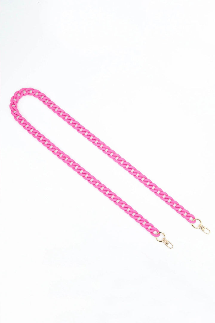 Bubblegum Pink Acrylic Cuban Style Chain Link Bag Strap