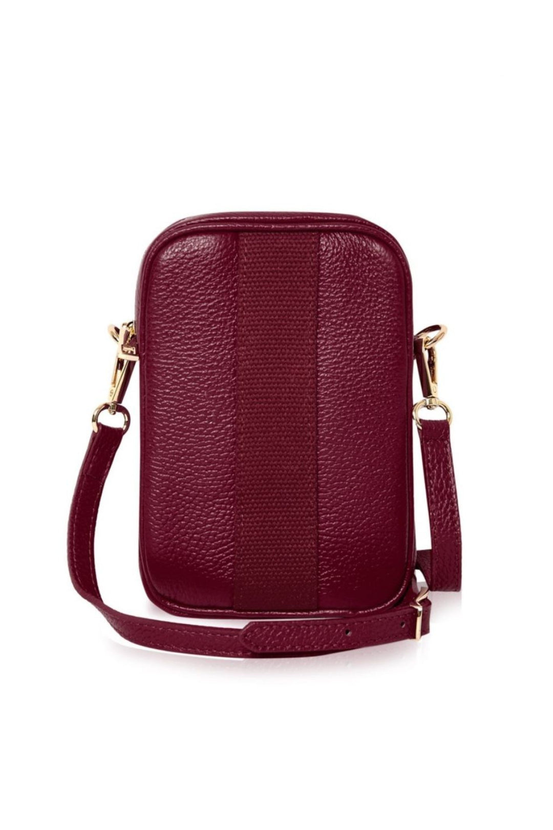 Burgundy Leather Canvas Detail Cross Body Phone Bag – Experience