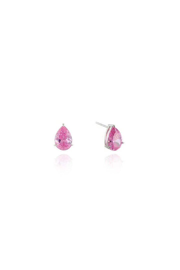 Cachet Oliana Sterling silver Pink CZ Earrings Platinum Plated