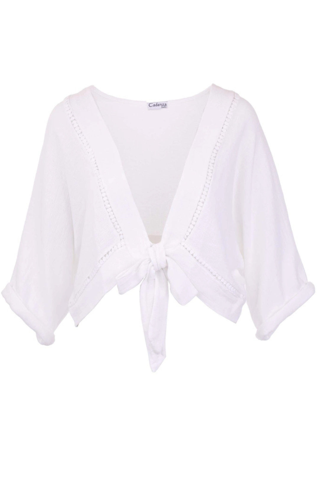 Cadenza White Washed Linen Shrug