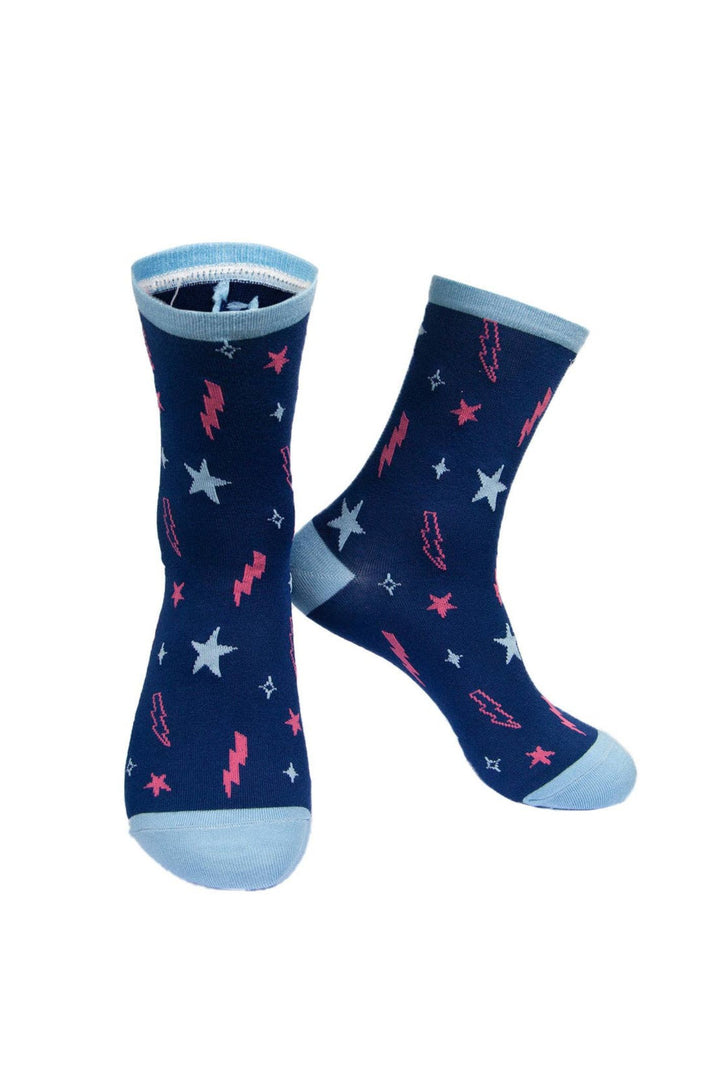 Celestial Lightning Bolts Bamboo Socks Gift Box