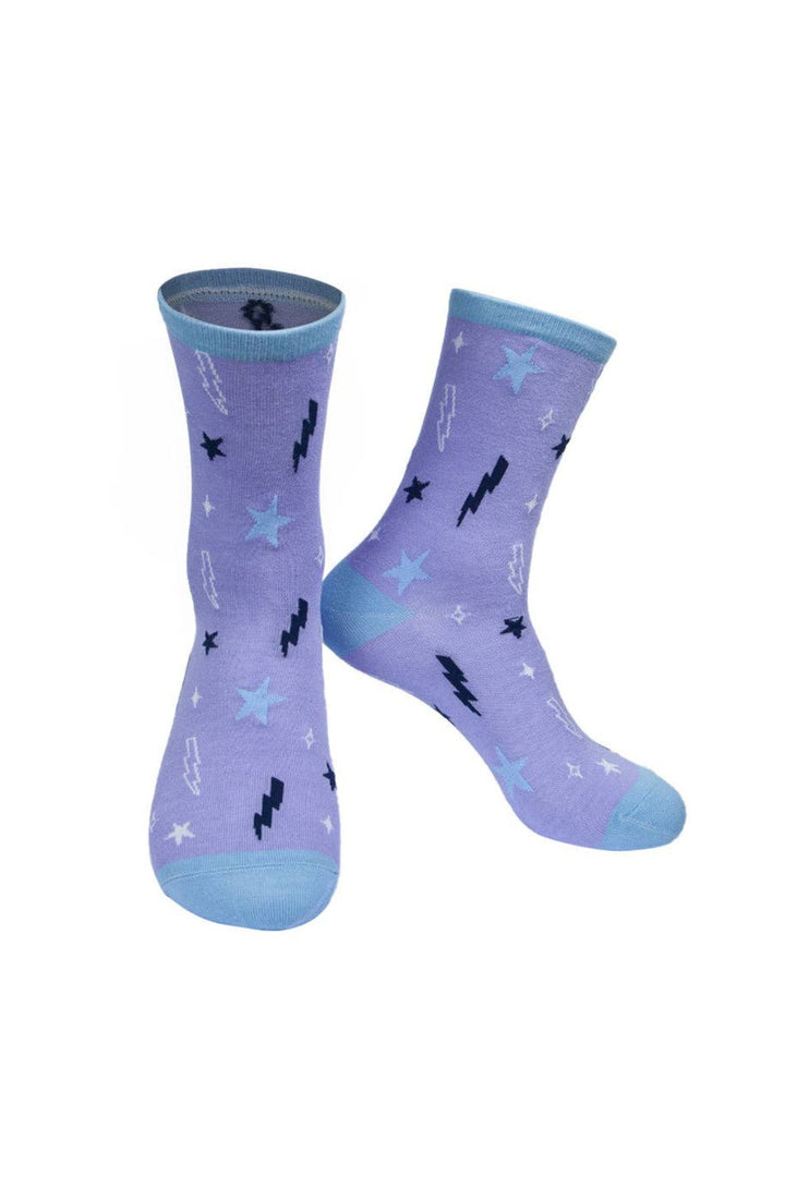 Celestial Lightning Bolts Bamboo Socks Gift Box