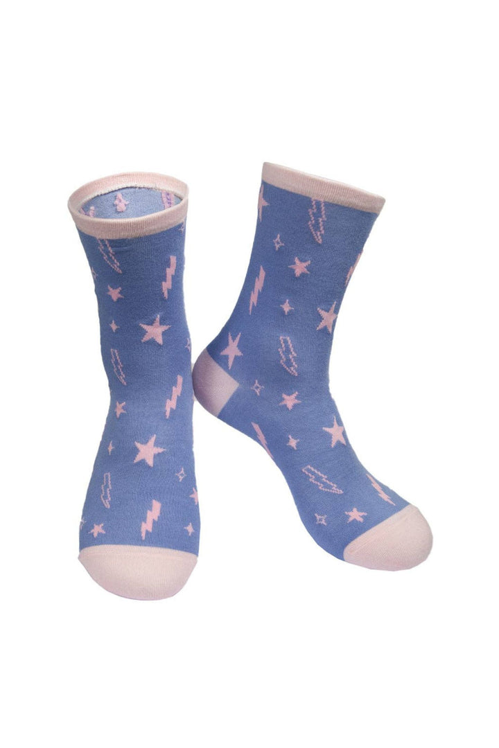 Celestial Lightning Bolts Bamboo Socks Gift Box