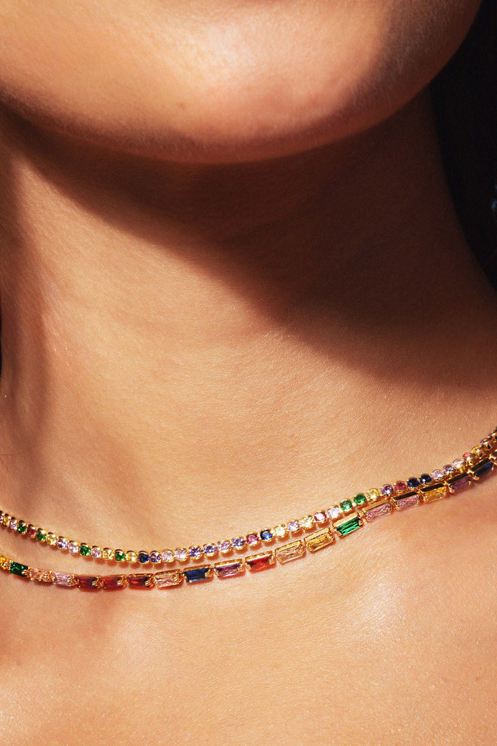 Chrissy Rainbow Tennis Necklace