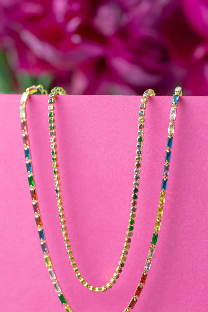 Chrissy Rainbow Tennis Necklace