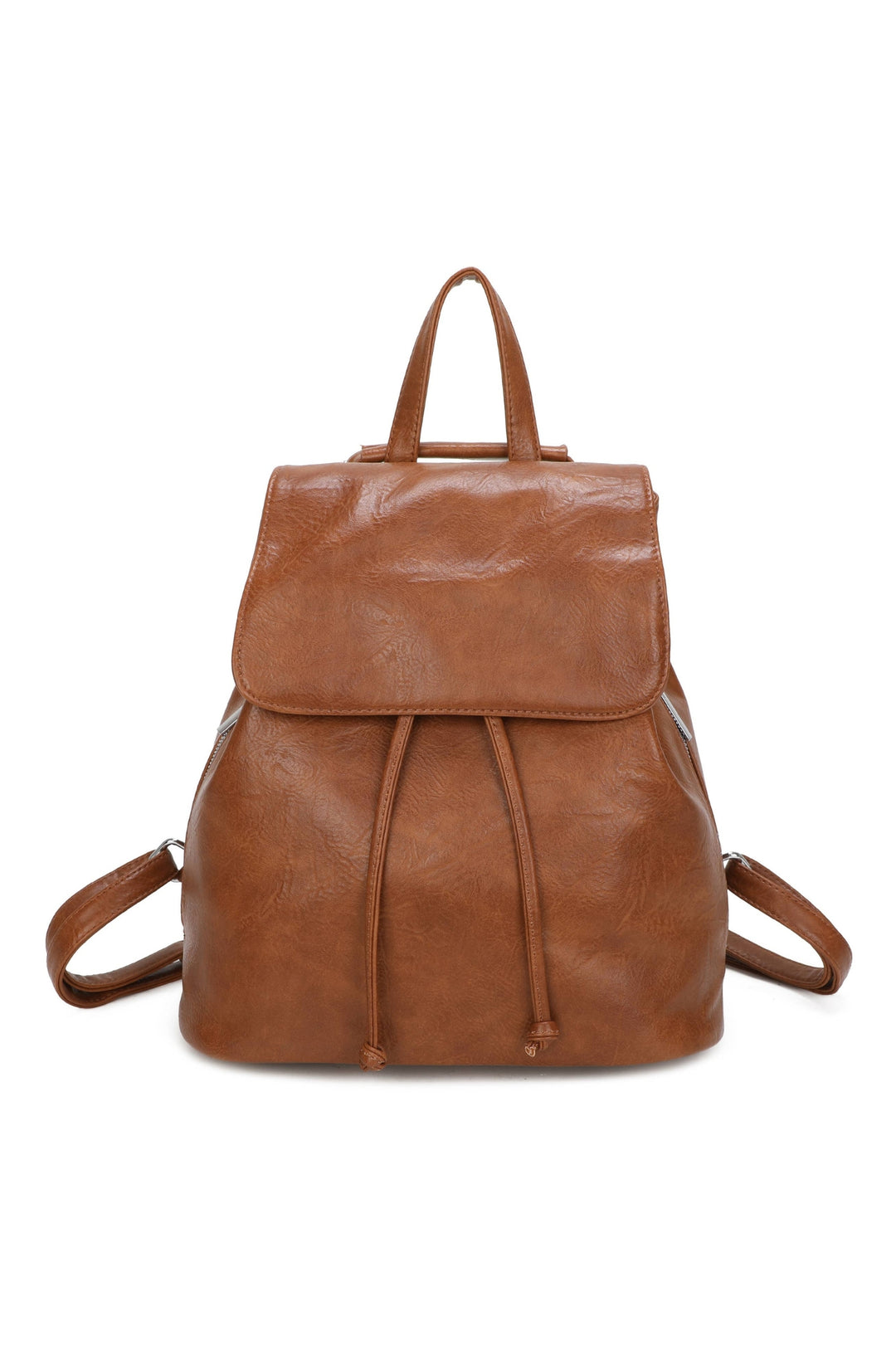 Brown Faux Fur Classic Drawstring Backpack