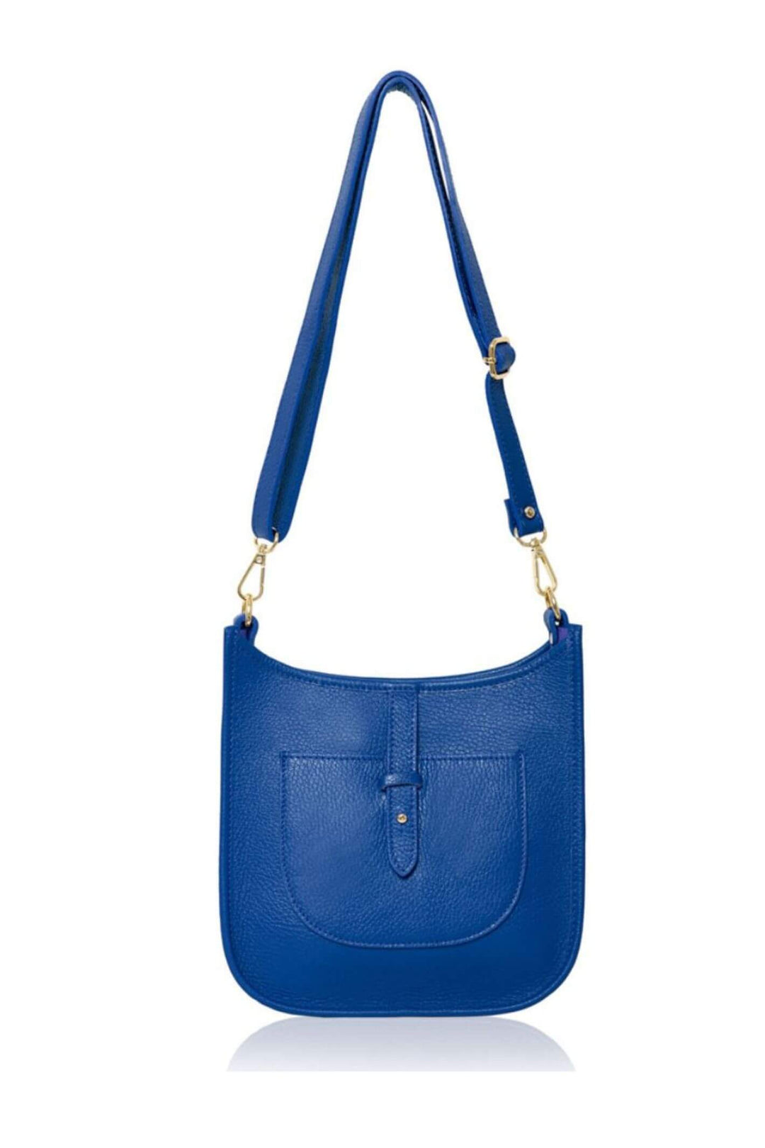 Cobalt Blue Leather Cross Body Bag