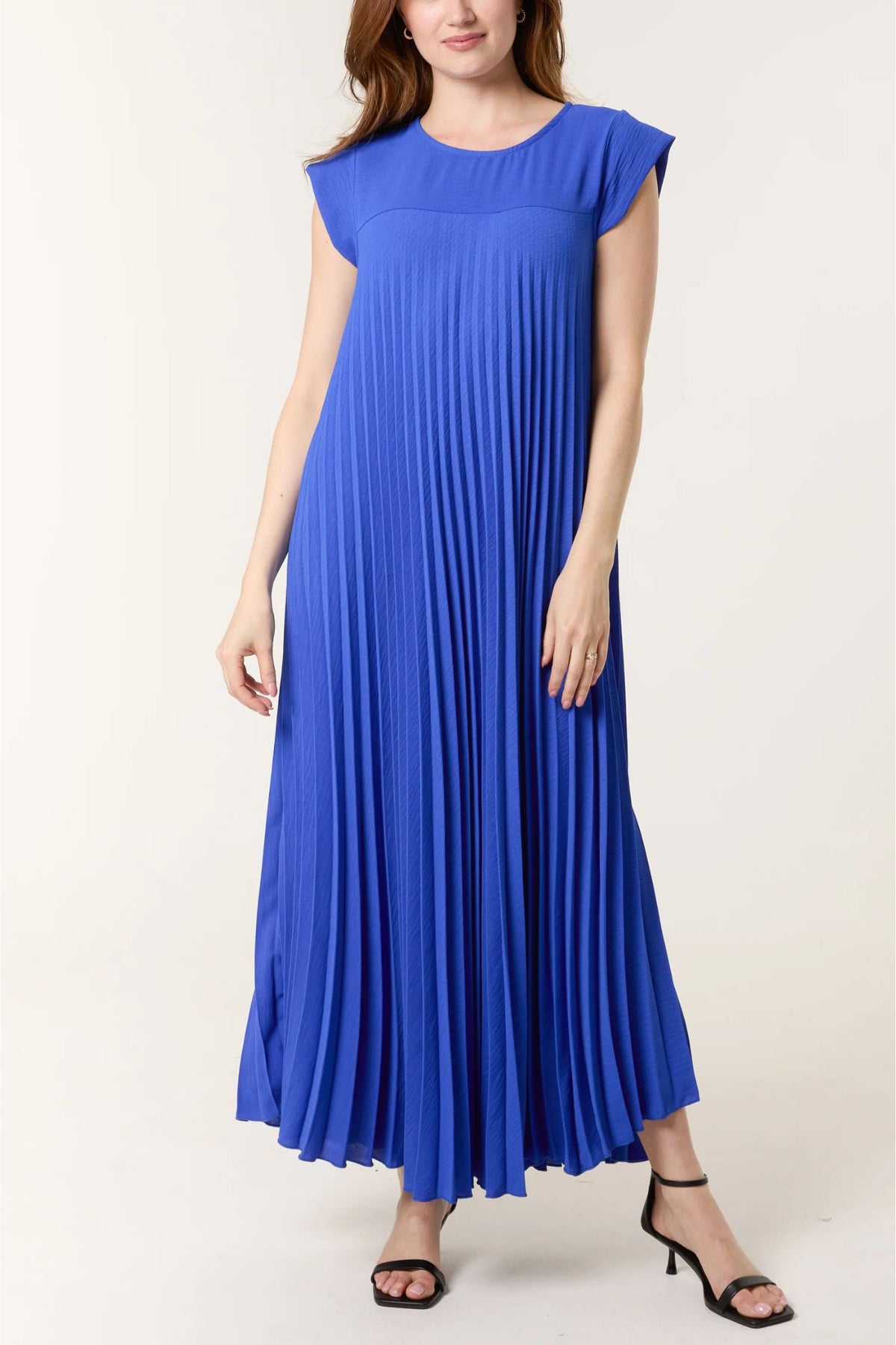 Cobalt Blue Pleated Maxi Dress – Experience Boutique