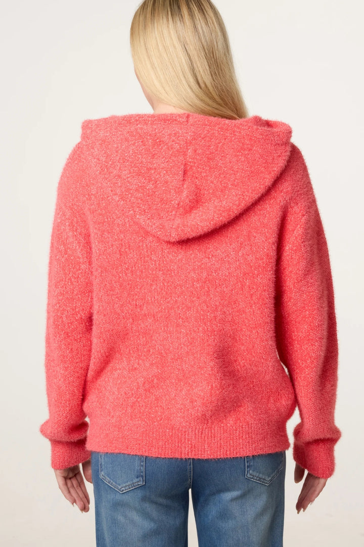 Coral Super Cosy Zip Cardi Hoodie
