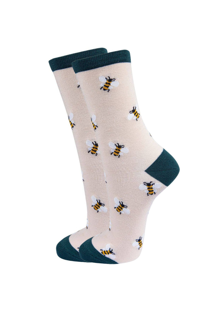 Cream Bumblebee Bamboo Ankle Socks