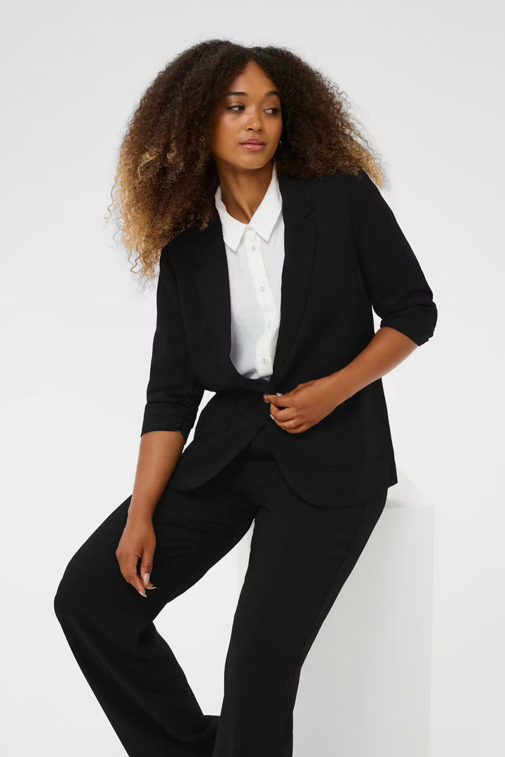 Cream Clothing Black CRCocamia Ruched Sleeve Blazer