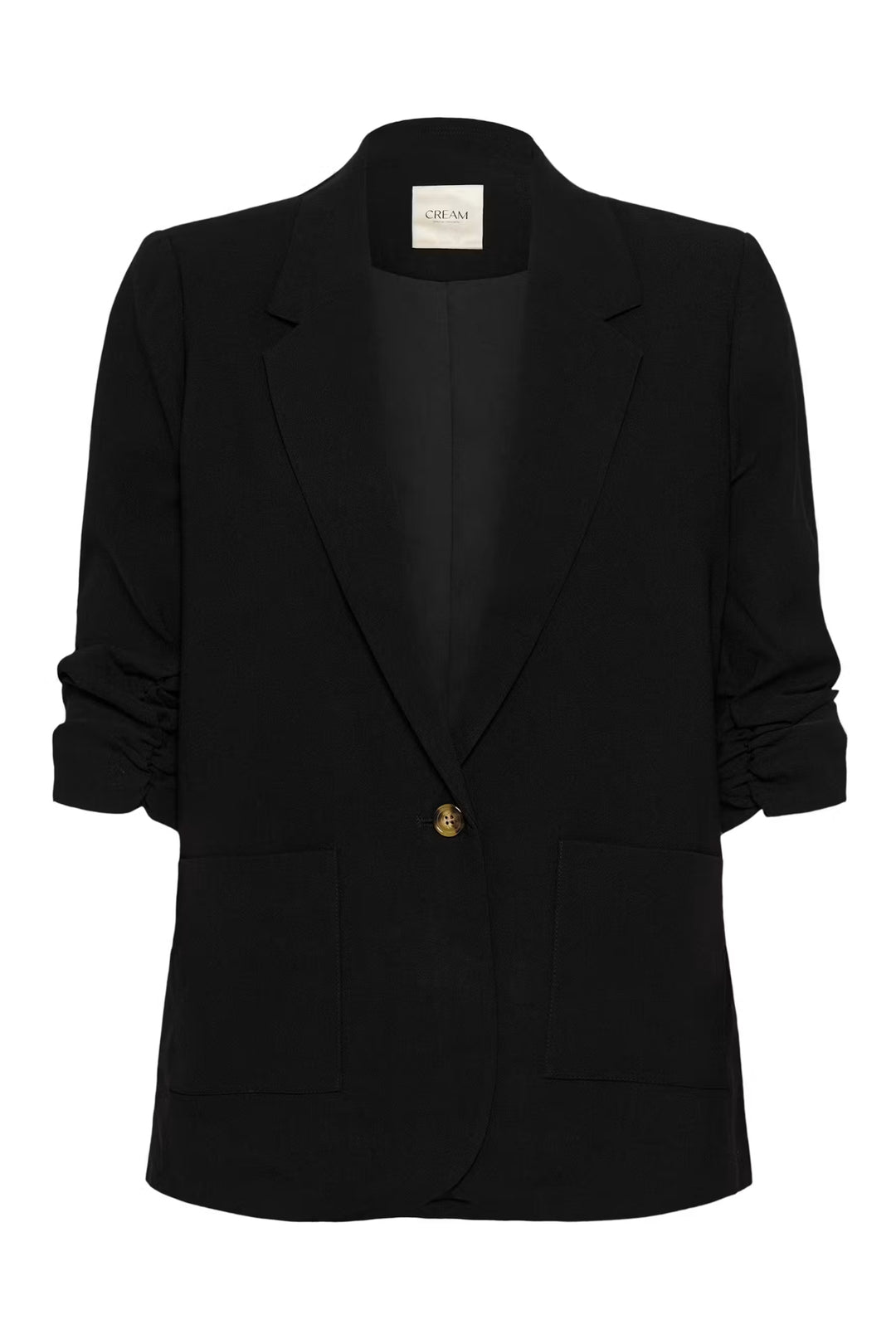 Cream Clothing Black CRCocamia Ruched Sleeve Blazer