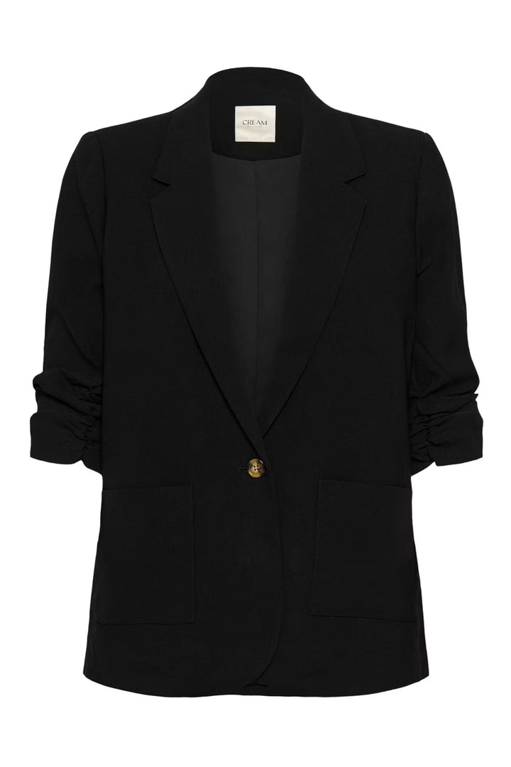 Cream Clothing Black CRCocamia Ruched Sleeve Blazer