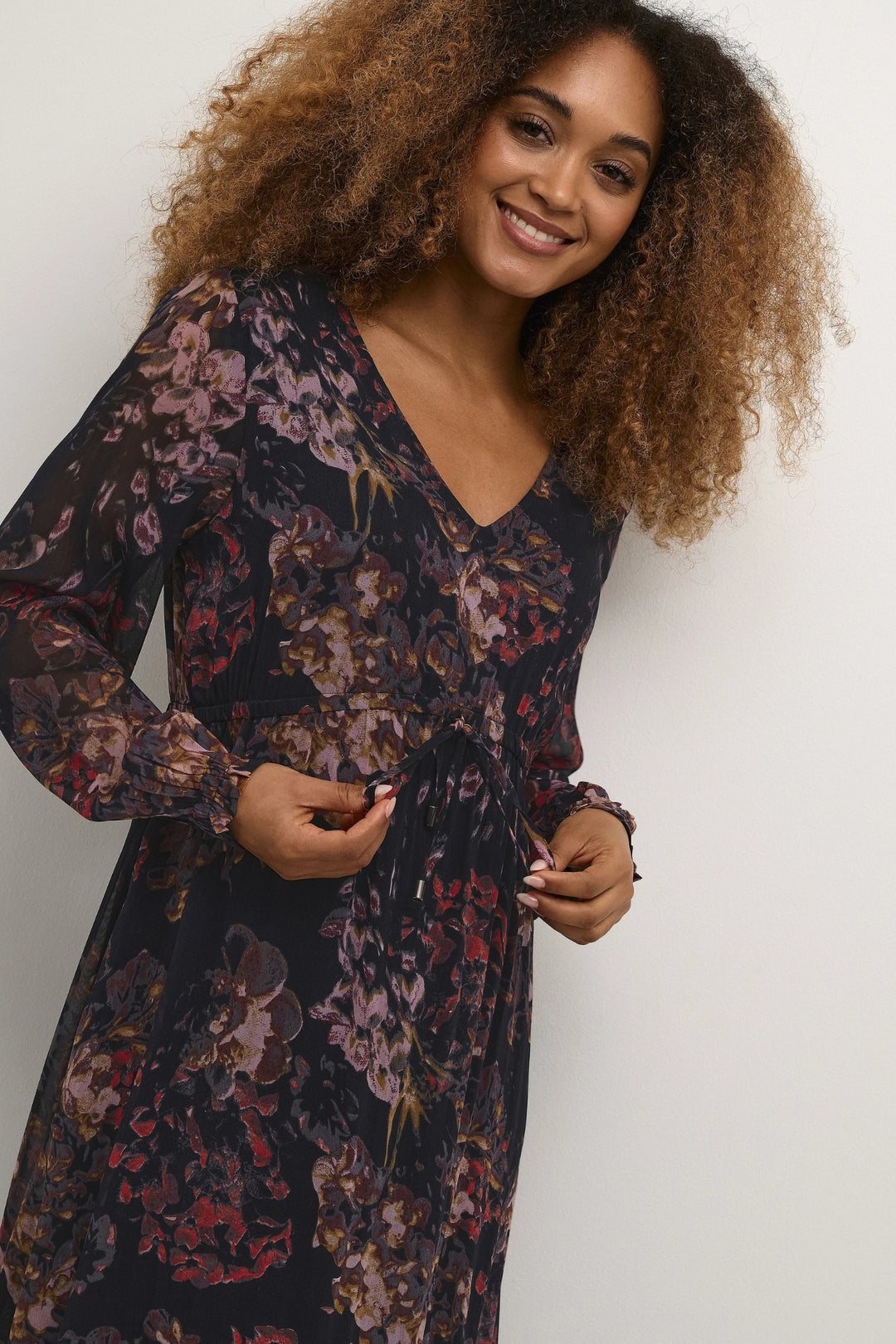 Cream Clothing CRAnnu Dusky Pink Floral Print Maxi Dress