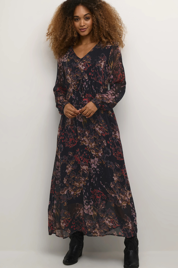 Cream Clothing CRAnnu Dusky Pink Floral Print Maxi Dress