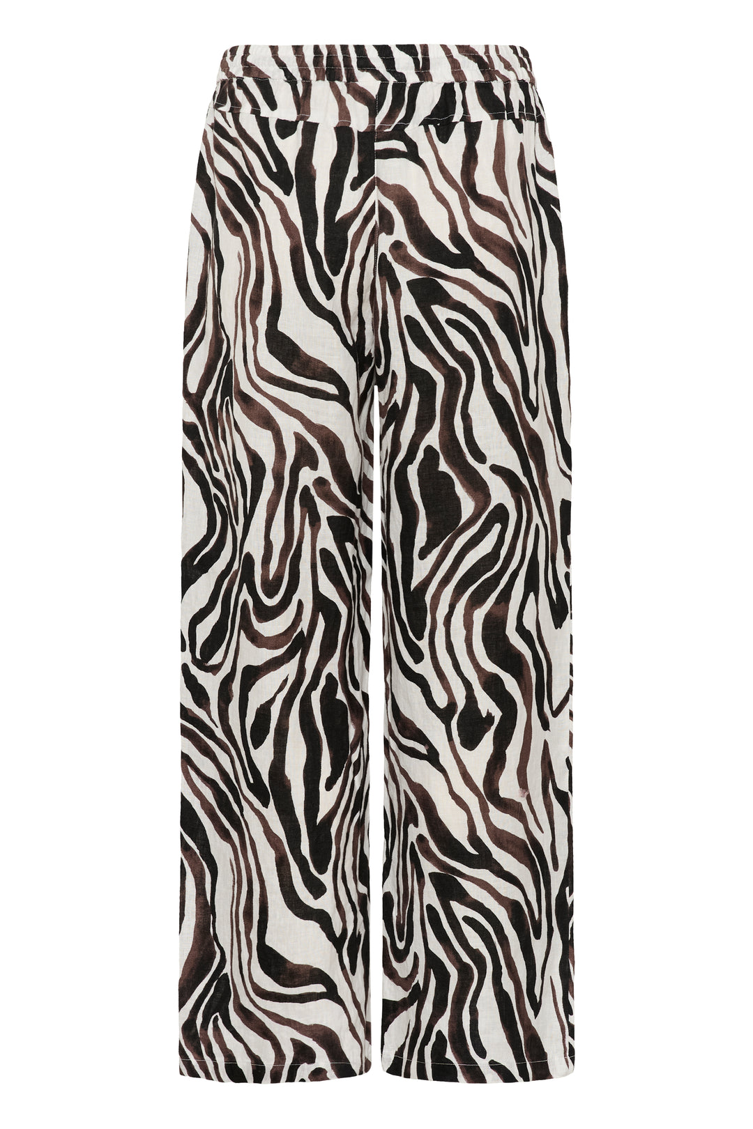 Cream Clothing CRBellis Black, Brown &amp; White Linen Trousers 10615410 109051