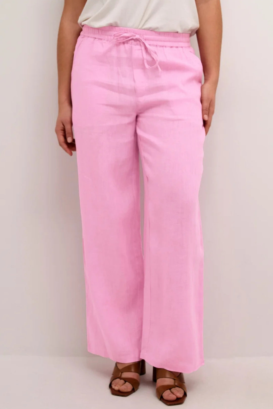 Cream Clothing CRBellis Pink Nectar Linen Trousers 10615410