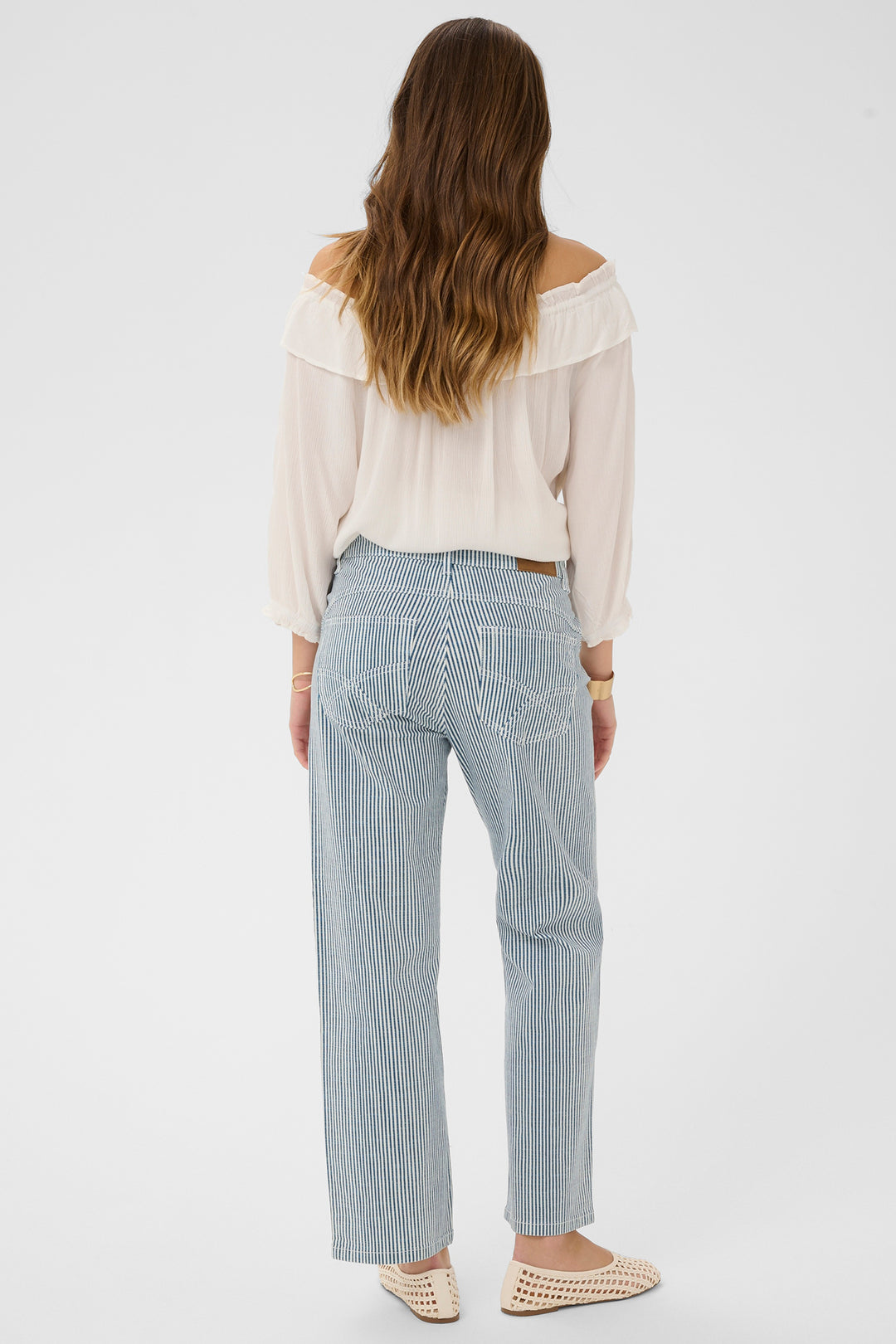 Cream Clothing CRBerta Horizon Blue Milk Audrey Fit 7/8 Twill Trousers 10614864 108999