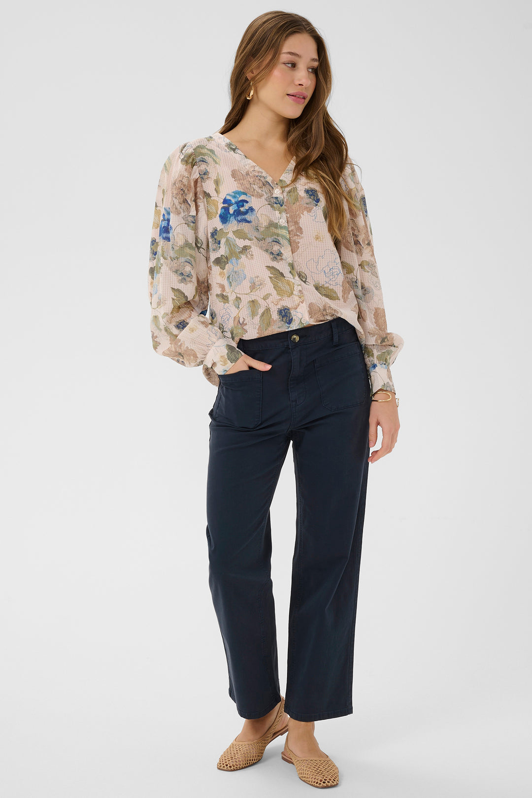 Cream Clothing CRBerta Navy Blazer Audrey Fit 7/8 Twill Trousers 10614864 193923