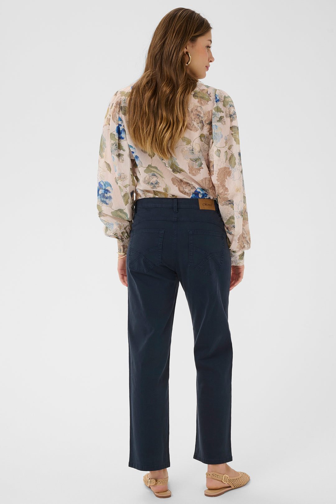 Cream Clothing CRBerta Navy Blazer Audrey Fit 7/8 Twill Trousers 10614864 193923