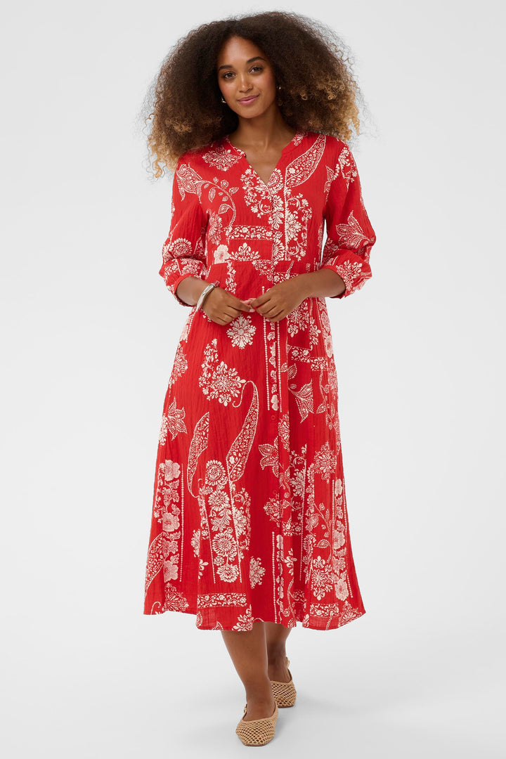 Cream Clothing CRGianna Red Ethnic Print Dress 10614906 109050
