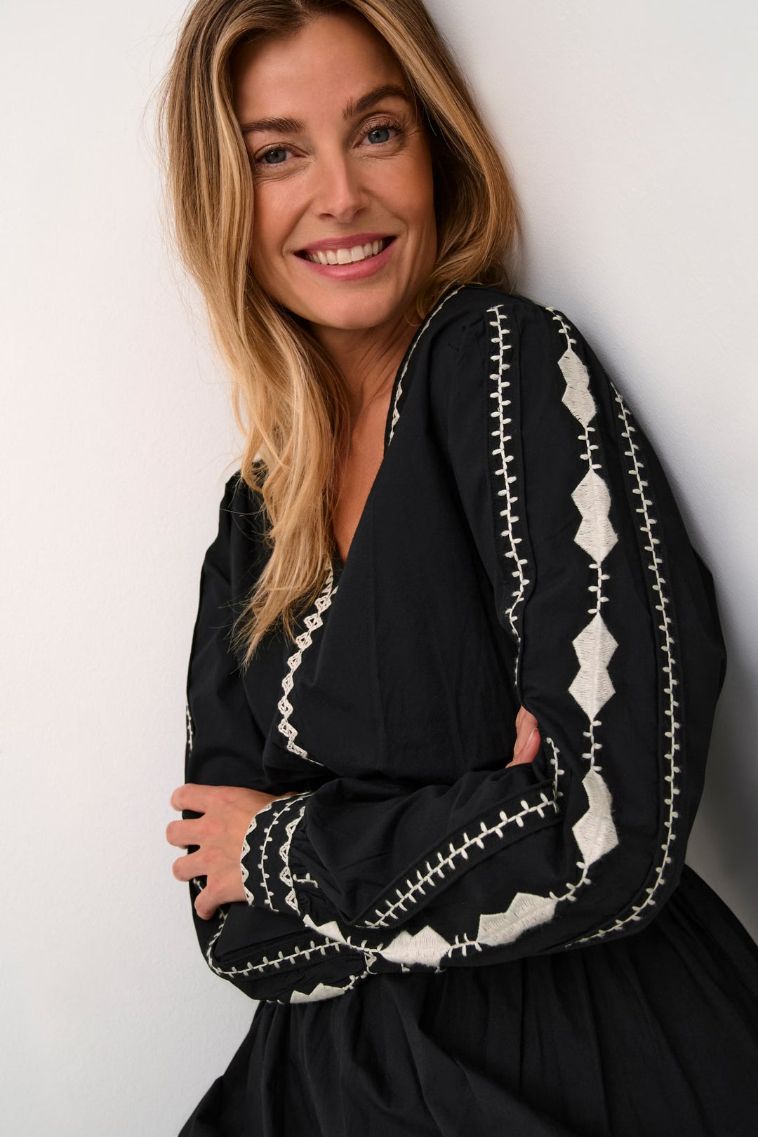 Cream Clothing CRGwen Black Embroidered Dress