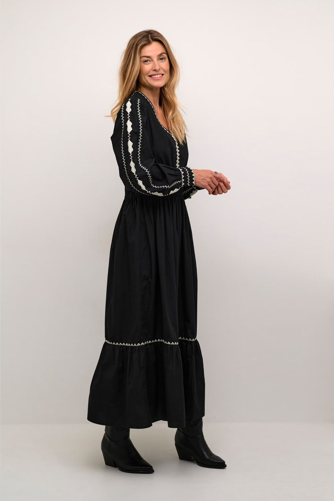 Cream Clothing CRGwen Black Embroidered Dress