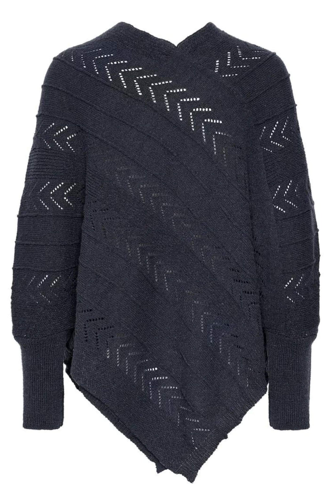 Cream Clothing CRHoliday Navy Knitted Poncho