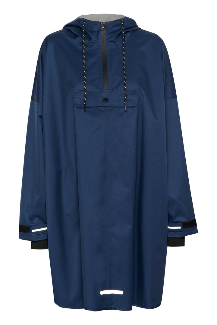Cream Clothing CRJosah Navy Waterproof Poncho