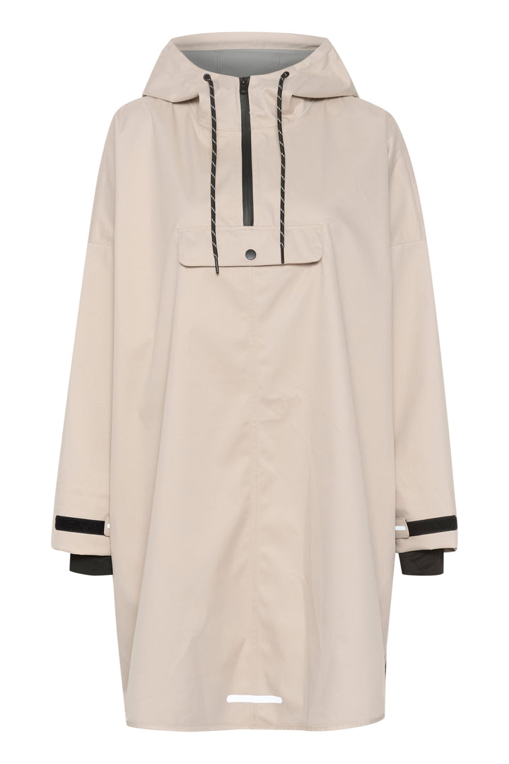 Cream Clothing CRJosah Taupe Waterproof Poncho