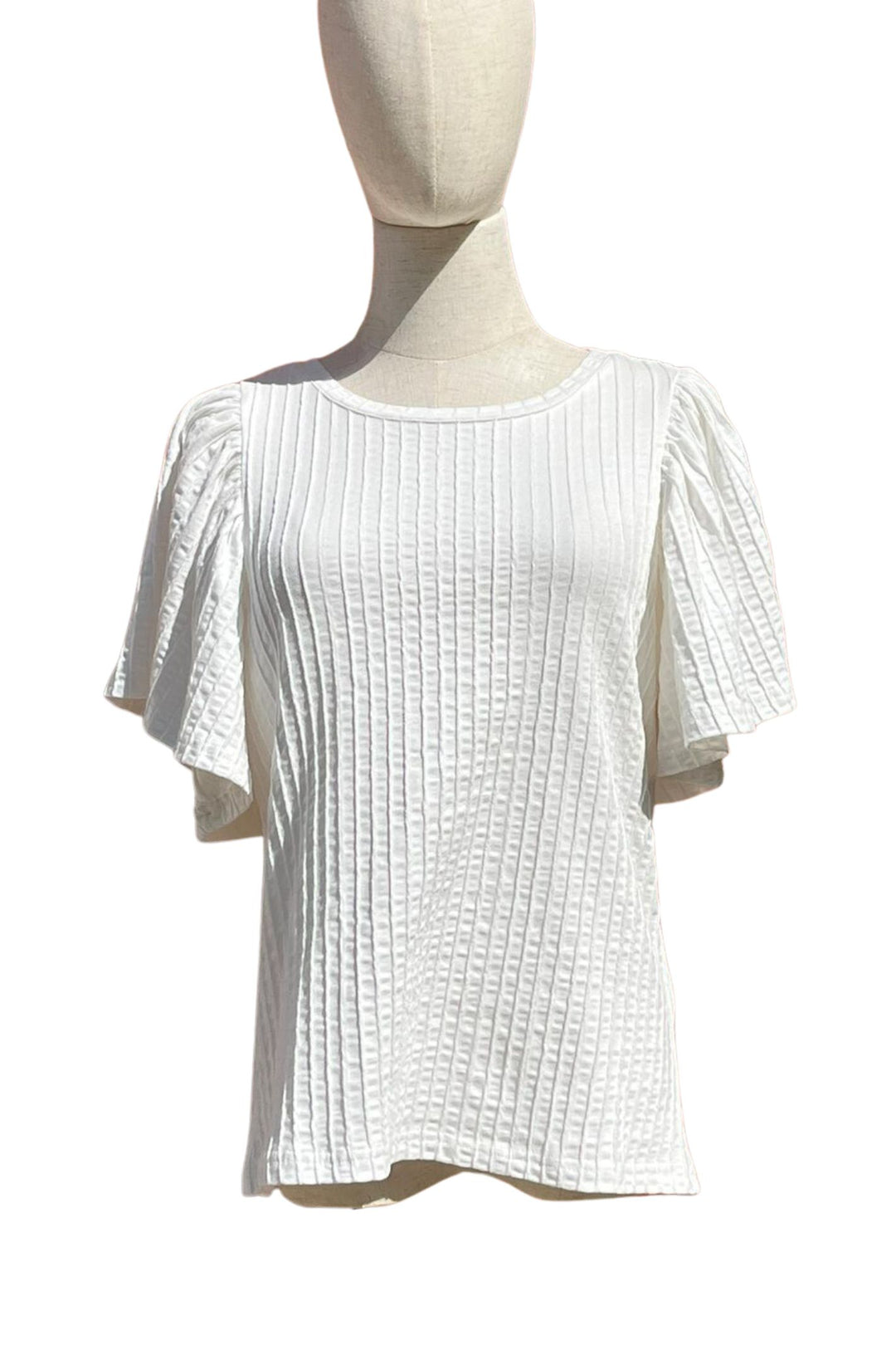 Cream Clothing CRLisanda Off White Textured Top Experience Boutique