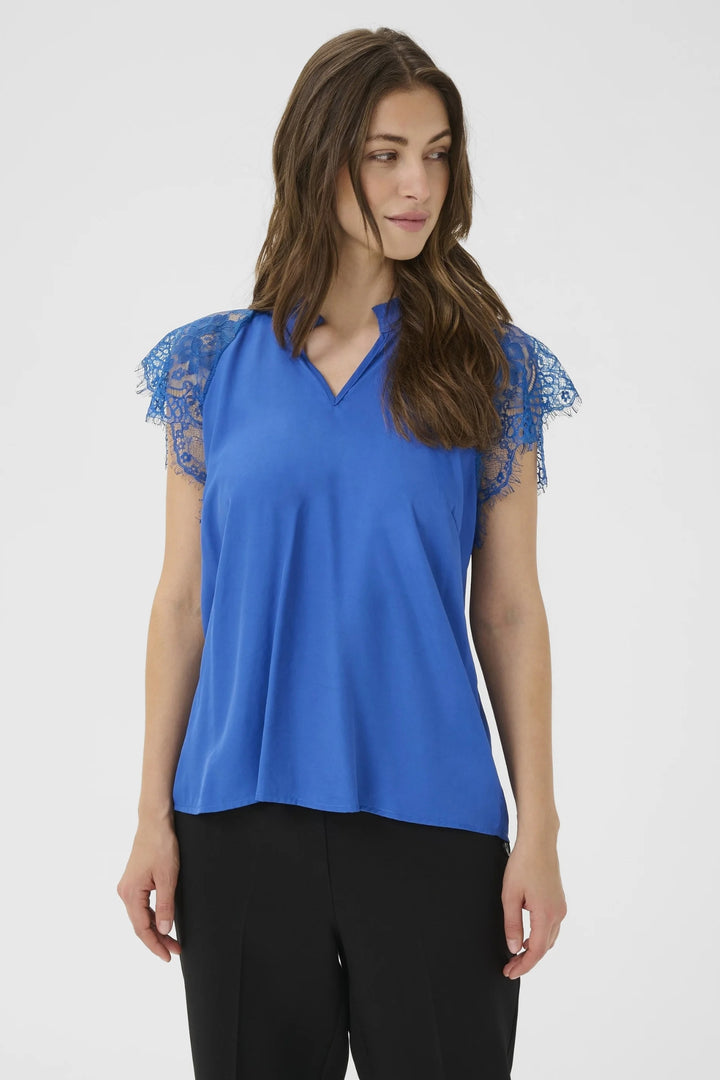 Cream Clothing CRNola Lace Blouse Galaxy Blue