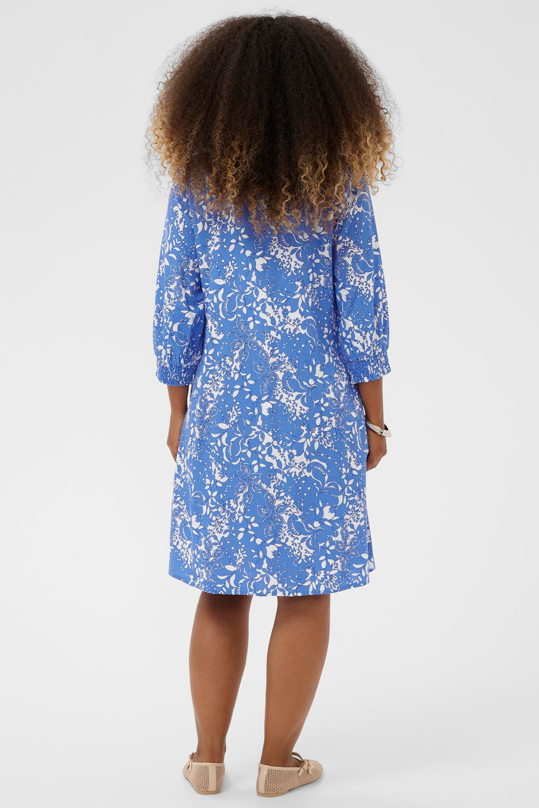 Cream Clothing CRTiah Blue Toile Short Dress 10614977 109077