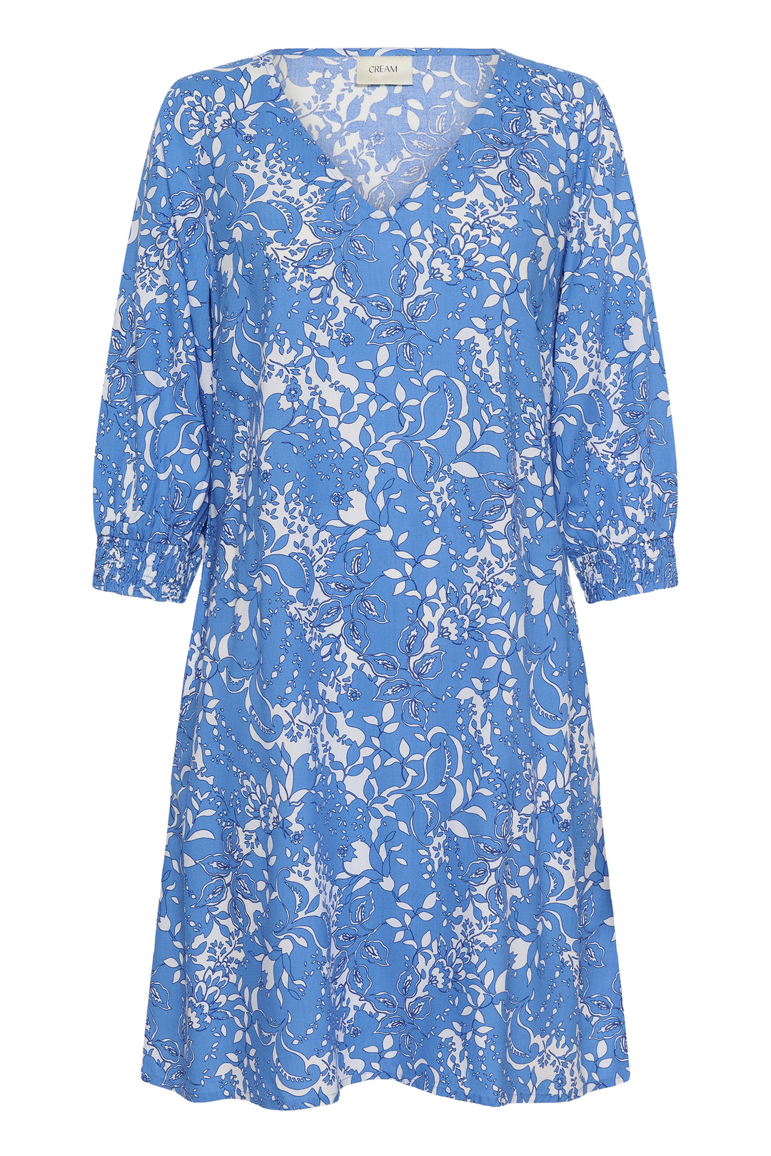 Cream Clothing CRTiah Blue Toile Short Dress 10614977 109077