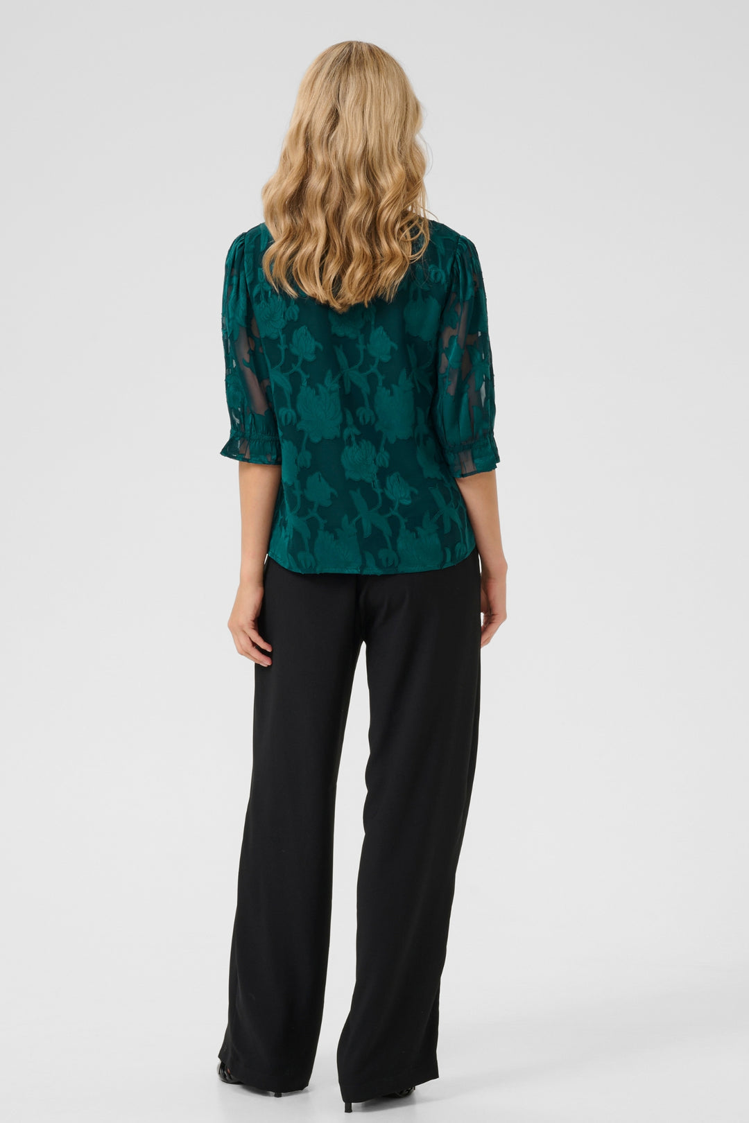 Cream Clothing CRYana Pine Burn Out Blouse