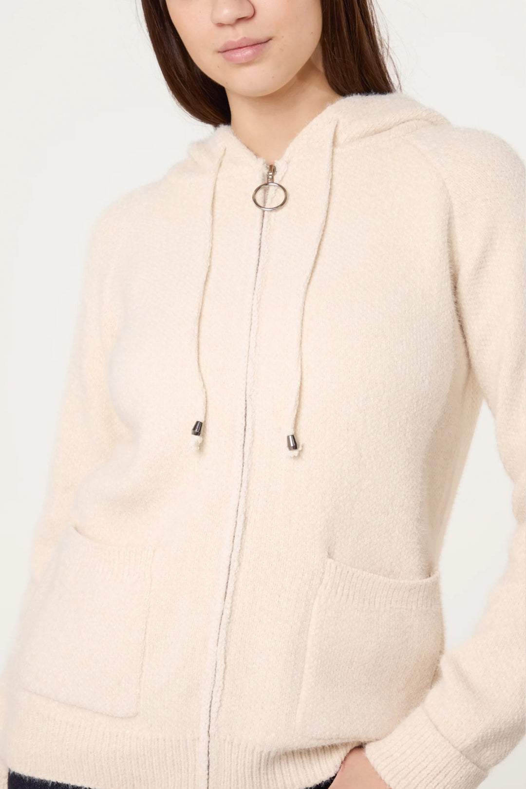 Cream Super Cosy Zip Cardi Hoodie