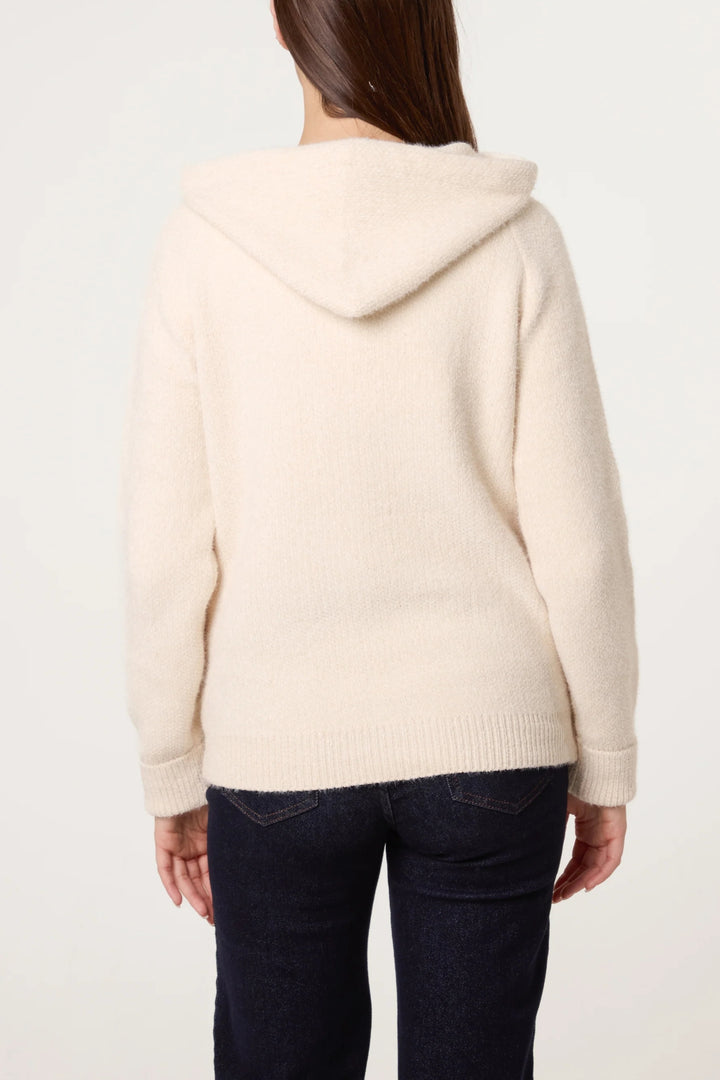 Cream Super Cosy Zip Cardi Hoodie
