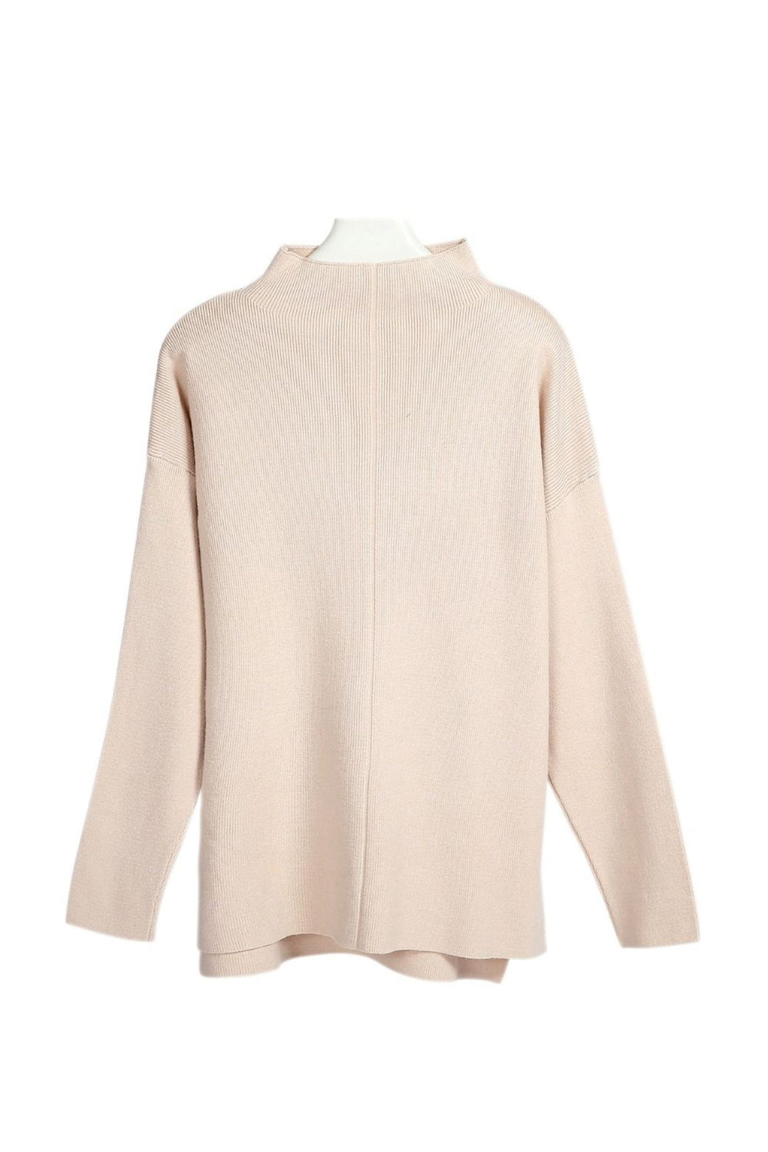 Beige Super Soft Fine Rib Knit Loose Fit Jumper