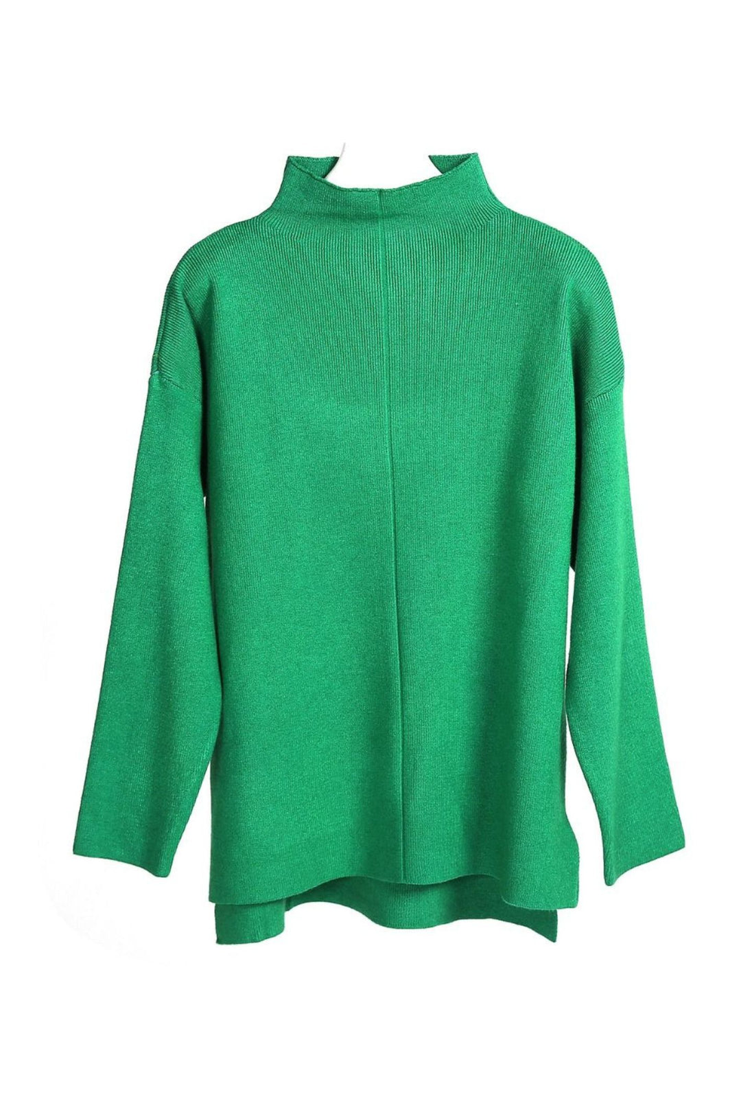 Green Super Soft Fine Rib Knit Loose Fit Jumper