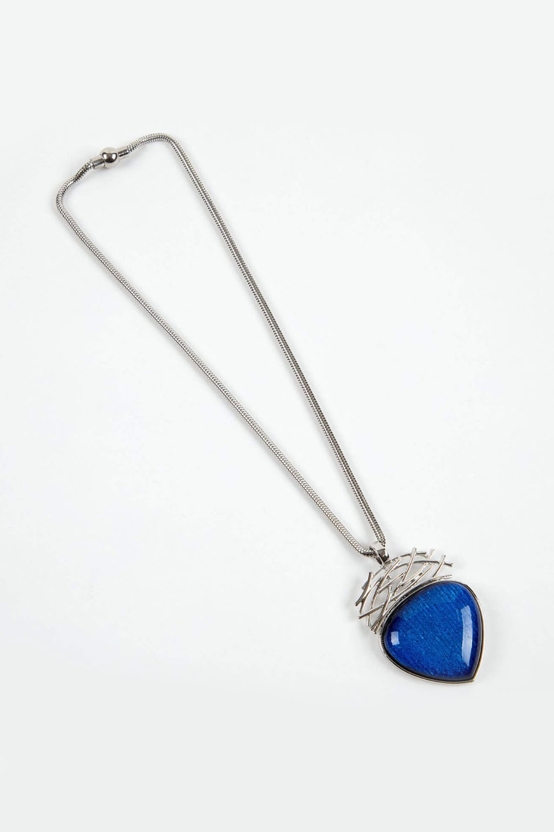Dante NL48162 Cobalt Drop Silver Necklace