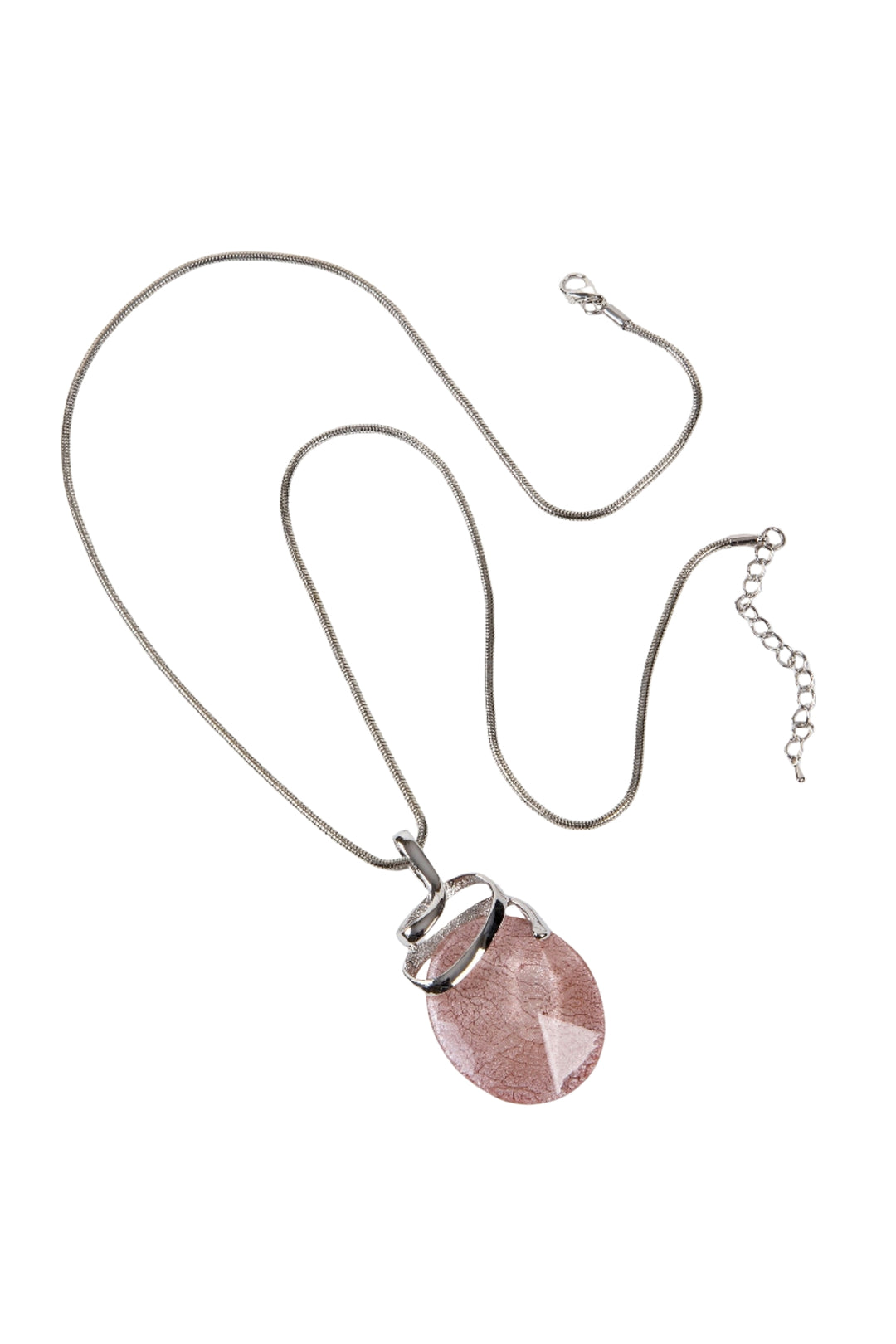 Dante NL48243 Shimmering Pink Pendant Silver Necklace